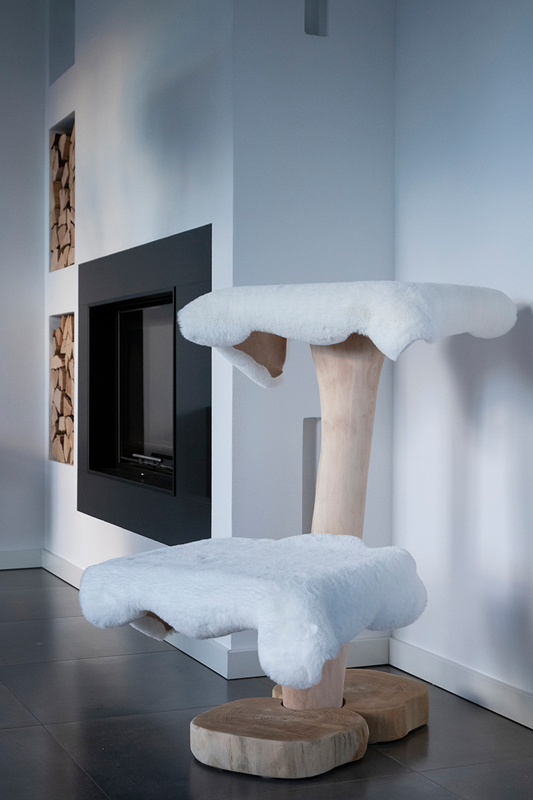 Naturkratzbaum London aus Birkenholz mit zwei Liegeflächen – MENOW interior